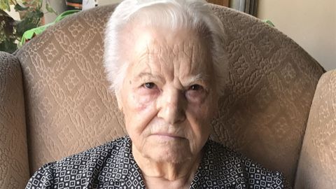 Emilia Rodr�guez, 91 a�os. Naci� en Sober pero vive en Vigo. Fue costurera