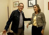 El alcalde recibi� a Mar�a Doporto en la alcald�a.