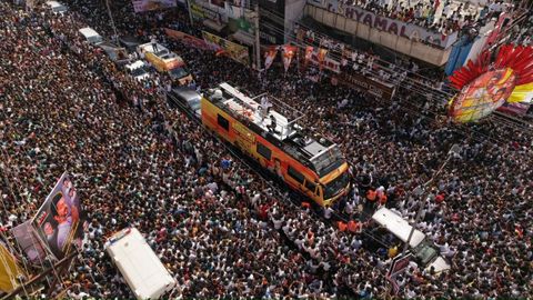Estampida humana durante un mitin en la India