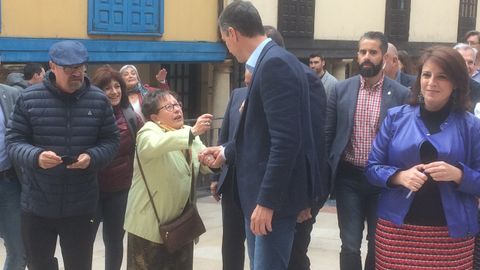 Pedro S�nchez durante su visita a Oviedo