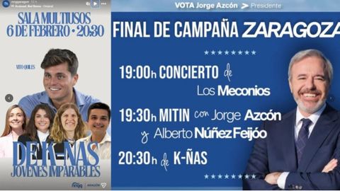 Cierre de campa�a del PP a las elecciones de Arag�n. Cartel de Nuevas Generaciones.