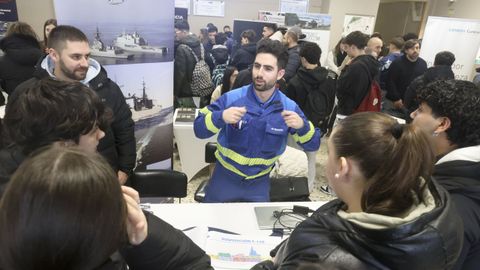 Una imagen de las Xornadas, en las que empresas de toda la comarca buscan j�venes talentos entre los estudiantes.
