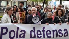 Concentraci�n de SOS Sanidade P�blica por el fortalecimiento de la atenci�n primaria en el Obelisco de A Coru�a. 