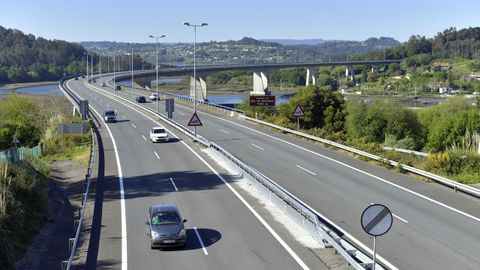 AP-9 en el tramo de las Mariñas Coruñesas, en la ría de Betanzos, entre Ferrol y A Coruña