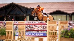El medallista ol�mpico, Maikel van der Vleuten, durante una competici�n de salto internacional.