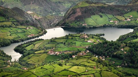 Embalse de Los Alfilorios, uno de los abastecimientos de agua de Oviedo.