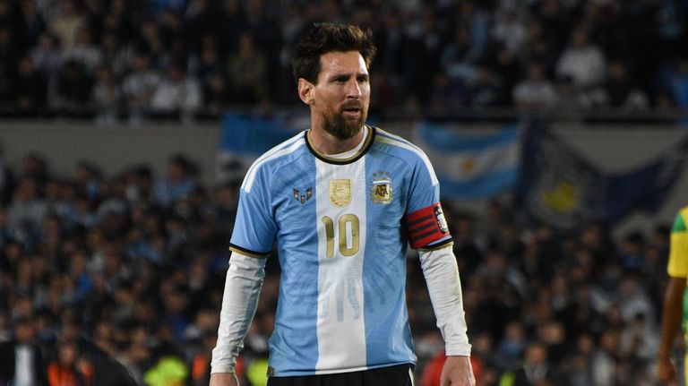 El futbolista Lionel Messi durante la celebraci�n del partido entre las selecciones de Argentina y Ben�n, a 6 de octubre de 2026, en Buenos Aires (Argentina)