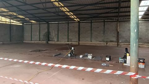 Obras en el patio cubierto del colegio Calvo Sotelo