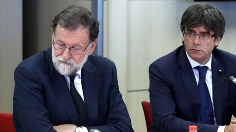 Rajoy y Puigdemont, en un reuni�n del 18 de agosto del 2017, la �ltima antes de los acontecimientos que desembocaron en el 1-O