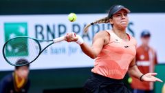Bouzas Maneiro, durante su partido del lunes frente a Emma Navarro en la primera ronda de Roland Garros