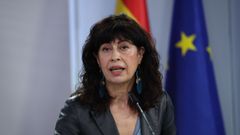 La ministra de Igualdad, Ana Redondo, este martes tras el Consejo de Ministros