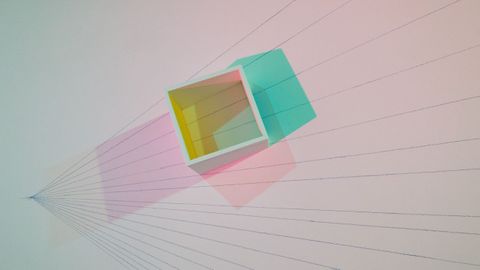 Detalle de la exposici�n en la galer�a Trinta, la serie��Perspectivas�, de 2026