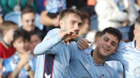�scar Mingueza y Hugo �lvarez, en un partido del Celta.