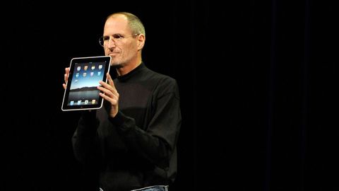 Jobs, en la presentaci�n del iPad en el 2010