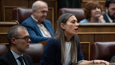 Mirian Nogueras interviene desde su escao en el pleno del Congreso