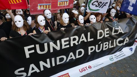 Imagen de archivo de una protesta de los sindicatos sanitarios en Valencia. 
