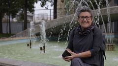 Pitusa Vaamonde, en la plaza de la Tolerancia, una ubicacin que eligi por la importancia de su significado