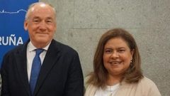 Militza Prieto, a la derecha, junto al portavoz del PP, Miguel Lorenzo