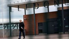 Oriol Junqueras, a su salida de la prision de LLedoners con un permiso de semilibertad para trabajar