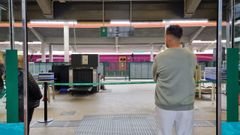 Zona de control de equipajes de la estacin de tren de Ourense
