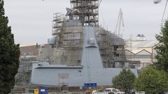 La F-101, �lvaro de Baz�n, el pasado a�o, en un dique de Navantia Ferrol