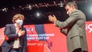  El presidente del Gobierno y secretario general del PSOE, Pedro S�nchez, y el nuevo secretario general del PSE-EE, Eneko Andueza, este domingo en Bilbao durante la clausura del noveno congreso de los socialistas vascos