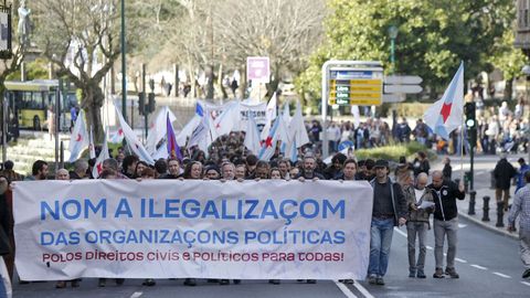 Manifestación contra la ilegalización de Causa Galiza en el 2016