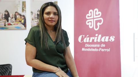 Erika Ca&ntilde;a, en una foto tomada este mi&eacute;rcoles en el centro de d&iacute;a de C&aacute;ritas de Ferrol