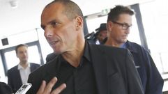 El ministro de finanzas griego, Yanis Varoufakis, a su llegada a la reuni�n con los responsables del BCE.