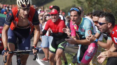 El ciclista gijonense Ivn Garca Cortina, durante la novena etapa de la Vuelta Ciclista a Espaa