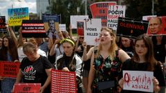 Manifestaci�n hoy en Mari�pol contra Rusia.