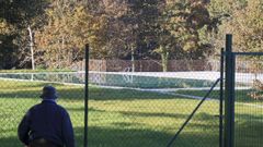 La piscina de verano de Nar�n, lista en O Couto ayer por la tarde.