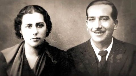 Luis Calvo Sanz, fundador de Conservas Calvo, con su esposa Dolores Pumpido.