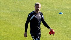 El guardameta del Celta Ionut Andrei Radu, en un entrenamiento.