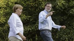 Merkel recibe a Rajoy en el castillo de Messeberg