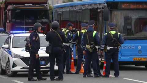 Agentes de la polica rusa en Mosc