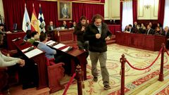 Los concejales de EU abandonan el pleno de Ferrol