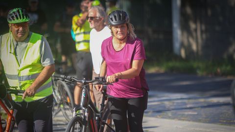 La alcaldesa y el concejal de Seguridade tambi�n se subieron a la bicicleta