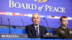 El ex primer ministro brit�nico Tony Blair, el pasado febrero, en la inauguraci�n de la Junta de la Paz en Washington.