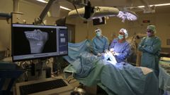 Los robots Mako (en la foto una operaci�n con uno) est�n parados. 