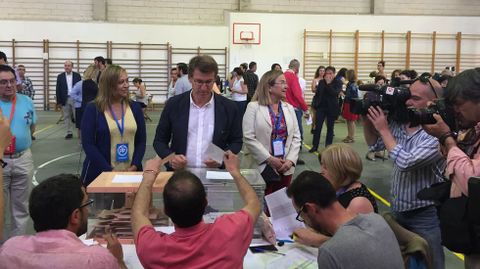 Feijoo, votando en Vigo