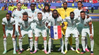 Once de la selecci&oacute;n de Francia en la eliminatoria de cuartos de final contra Marruecos.
