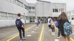 Imagen del primer d�a de clases en el IES Agra de Lebor�s