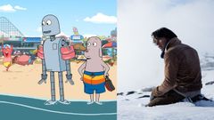 Detalle de sendos fotogramas de �Robot Dreams� y �La sociedad de la nieve�.