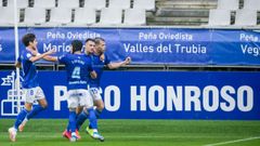 gol Ortu�o Sangalli Luismi Tejera Real Oviedo Mirandes Carlos Tartiere.Alfredo Ortu�o celebra su gol frente al Mirand�s
