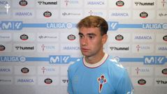 El jugador del Celta �lvaro N��ez, tras el partido ante el Athletic Club.