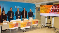 Un momento de la presentaci�n del certamen atl�tico, con Beatriz Fern�ndez, Iv�n Pablo Sanmart�n, Manuel Pardo, Manuel P�rez y Eladio G�mez