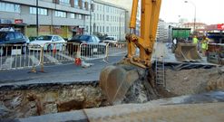 Obras antiguas de alcantarillado en la calle Gregorio Hern�ndez. 
