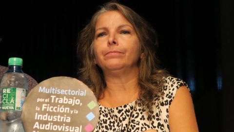 Alejandra Darn en una imagen de 2017 durante un acto como presidenta de la Asociacin Argentina de Actores y Actrices.