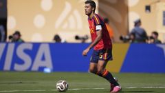 Rodri Hern�ndez, con el bal�n en los pies durante la final del Mundial contra Argentina